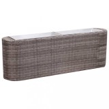 Strat &icirc;nălțat de grădină gri 120x24x40 cm poliratan