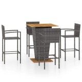 Cumpara ieftin Set mobilier bar de gradina, 5 piese, gri