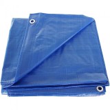 Prelata impermeabila 4x5 m cu ochiuri metalice, 80 g/mp, albastra