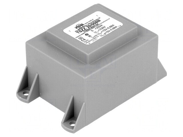 Transformator &icirc;ncapsulat 20VA 230V 15V 660mA PCB