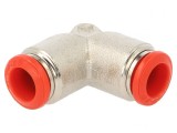 Racord Push-In Unghiular Alamă Nichelată 20bar 80&deg;C