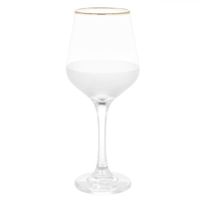 Set Pahare Vin, Nish, 410 ml, Transparent, Margine Aurie foto