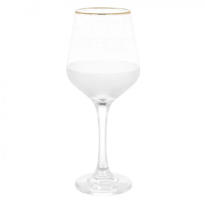 Set Pahare Vin, Nish, 410 ml, Transparent, Margine Aurie