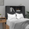 Tablie de pat cu dulap, negru, 100x18,5x104,5 cm GartenMobel Dekor