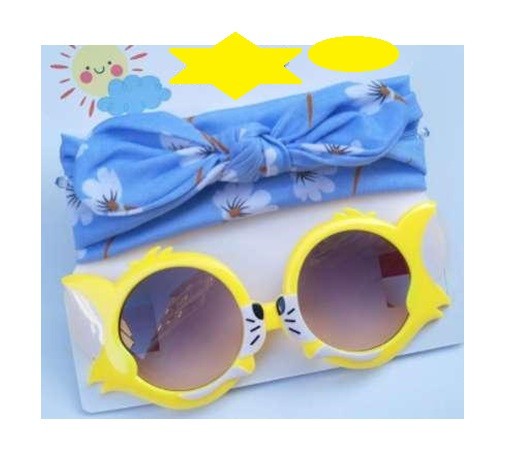 Set bentita si ochelari de soare - White flowers (Marime Disponibila: 12-18