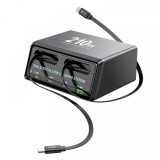 Incarcator Statie Cu Cablu USB-C OEM WLX-60E, 210W, 3A, 1 x USB-A - 3 x USB-C, Gri