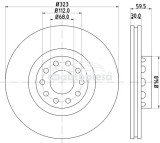 Disc frana VW TOUAREG (7P5, 7P6) (2010 - 2018) KRIEGER 0950004186