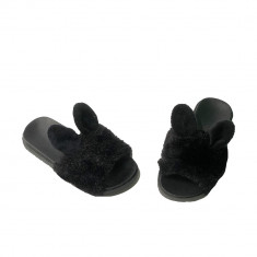 Papuci negri cu blanita - 28 foto