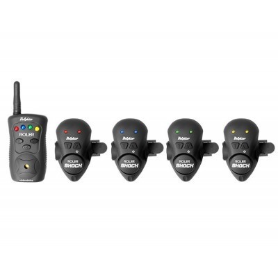 Set avertizori/senzori wireless Delphin ROLER SHOCK, 4+1, cu vibratie, cu montare pe lanseta foto