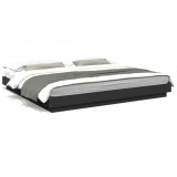 Cumpara ieftin Cadru de pat cu lumini LED, negru, 180x200 cm, lemn prelucrat