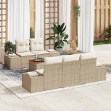 vidaXL Set de canapele pentru grădină 6 pcs Bej și alb