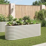 VidaXL Strat &icirc;nălțat grădină argintiu 240x80x81 cm oțel galvanizat
