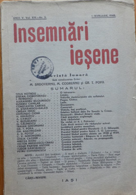 Revista Insemnari iesene , Mihail Sadoveanu , Codreanu si Gr. Popa , Febr. 1940 foto