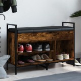 vidaXL Bancă de pantofi, stejar fumuriu 85,5x32x57,5 cm lemn prelucrat