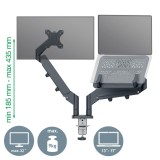 Suport pentru monitor Leitz Ergo 2 brate ajustabile extensibile suport pentru laptop gri carbune