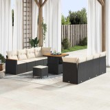 Cumpara ieftin Set de canapele pentru grădină 11 pcs Negru Rattan poli