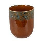 Cumpara ieftin Cana ceramica maro albastra 7x8 cm, 150 ml