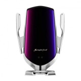 Incarcator Wireless Auto cu Senzor, Clema Grila Ventilatie Argintiu R1