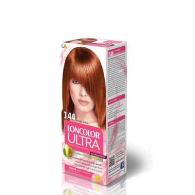 Vopsea de Par Permanenta LONCOLOR Ultra 7.44, 100 ml, Aramiu Intens, Vopsea de Par LONCOLOR, Vopsea de Par Nuanta Rosu Aramiu, Loncolor Vopsea de Par foto