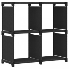 vidaXL Raft expunere, 4 cuburi, negru, 69x30x72,5 cm, material textil