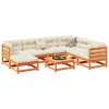 VidaXL Set canapele grădină cu perne, 8 piese, maro, lemn masiv de pin 3299557