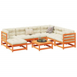 VidaXL Set canapele grădină cu perne, 8 piese, maro, lemn masiv de pin 3299557