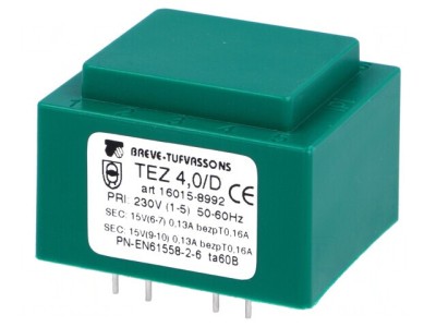 Transformator &amp;icirc;ncapsulat 4VA 230VAC 15V 133,3mA foto