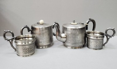 Patru piese pentru servit ceai, Fraget, Warsovia, cca. 1900 foto