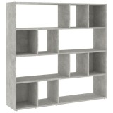Biblioteca/Separator camera, gri beton, 105x24x102 cm