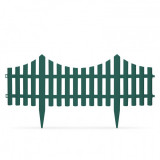 Gard decorativ extensibil pentru gradina din plastic, 60 x 23 cm, Verde, Oem