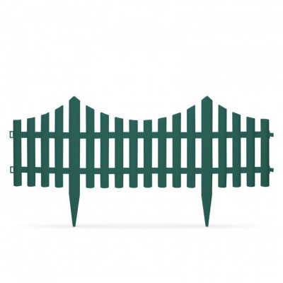 Gard decorativ extensibil pentru gradina din plastic, 60 x 23 cm, Verde foto
