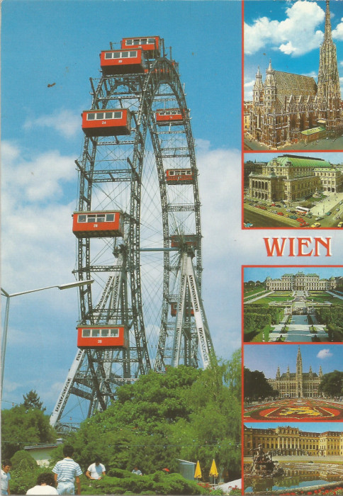 Austria, Viena, carte poştală circulată &icirc;n Rom&acirc;nia, 1993