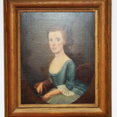 Portret de femeie ulei pe panza sec 18
