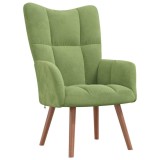 Cumpara ieftin Scaun de relaxare, verde deschis, catifea