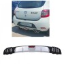 Difuzor Bara Spate Universal cu Ornament Toba Crom Dacia Sandero 2013-2020 ALM Tuning Exterior Negru/Gri 118cm