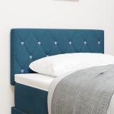 VidaXL Cap de pat LED cu buton de cristal tuftat albastru &icirc;nchis, 80 cm, din catifea