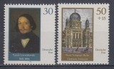 DDR 1990 - Sinagoga din Berlin, compozitorul Lewandowski, serie neuzata