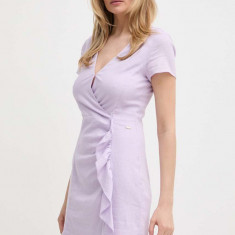 Armani Exchange rochie din in culoarea violet, mini, evazati, 3DYA07 YN3RZ