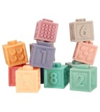 Set 15 blocuri, mingi senzoriale educative, moi din silicon, multicolor