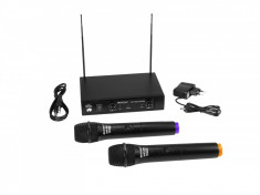 Set wireless cu receiver si 2 microfoane, Omnitronic VHF-102 212.35/200.10MHz foto