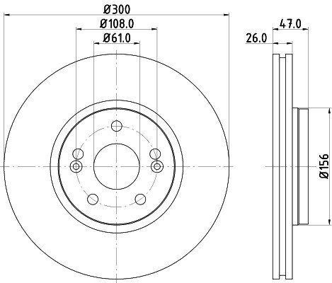 Disc frana AUDI A6 Avant (4F5, C6) (2005 - 2011) KRIEGER 0950004106