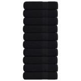 Gossi prosoape de baie, frogn, 10 buc., negru, 100x150 cm, 360 g/m2