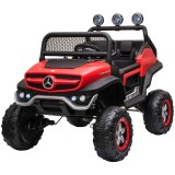 Masinuta electrica Chipolino OffRoad Mercedes Unimog cu scaun din piele si roti EVA red
