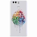 Husa silicon pentru Huawei P9 Plus, Paint Illustration Lion Head