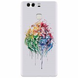 Husa silicon pentru Huawei P9, Paint Illustration Lion Head