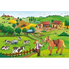 Puzzle Munca La Ferma, 2X12 Piese