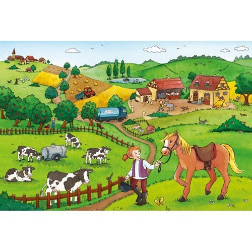 Puzzle Munca La Ferma, 2X12 Piese