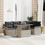 VidaXL Set de canapele pentru grădină 6 pcs Gri deschis Rattan poli