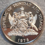 SV * Trinidad si Tobago ONE DOLLAR 1978 * PASAREA COCORICO * Tiraj = 4845 AUNC+, America Centrala si de Sud, Nichel