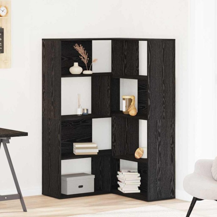 vidaXL Dulap pentru cărți Stejar negru 140 x 30 x 140 cm Lemn compozit
